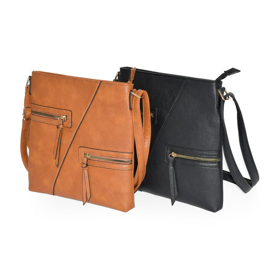 Ladies' Crossbody Bag with Zipper Pockets