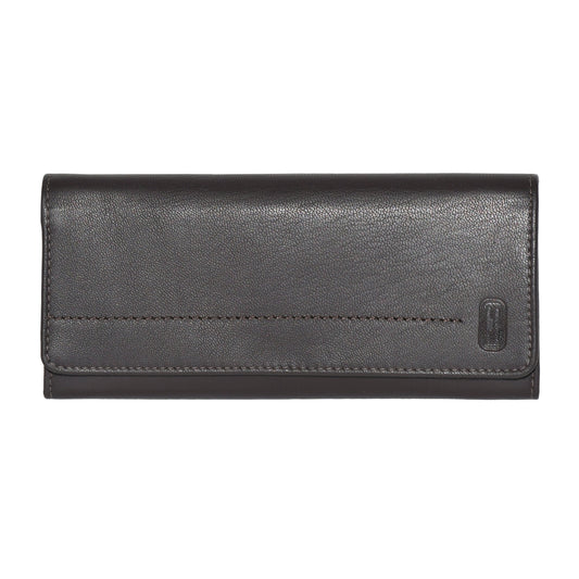 Ladies' Slim Fold Wallet Dark Brown