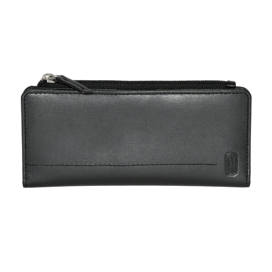 Ladies' Slim Clutch Wallet With Top Zipper