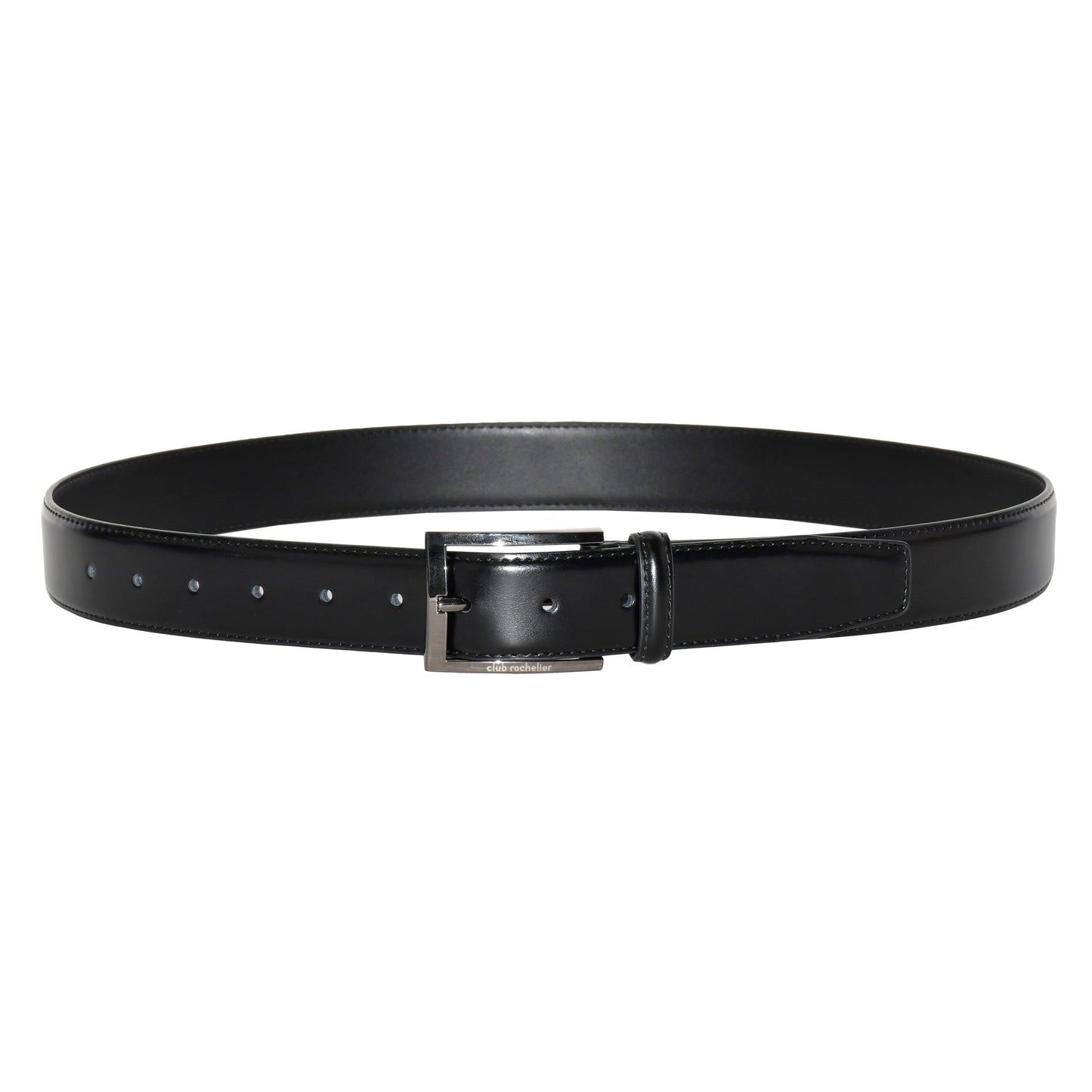 Leather Belt With Gunmetal Hardware