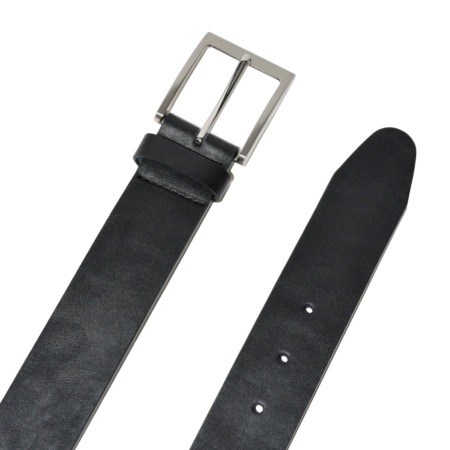 Leather Belt WIth Brushed Nickle Hardware