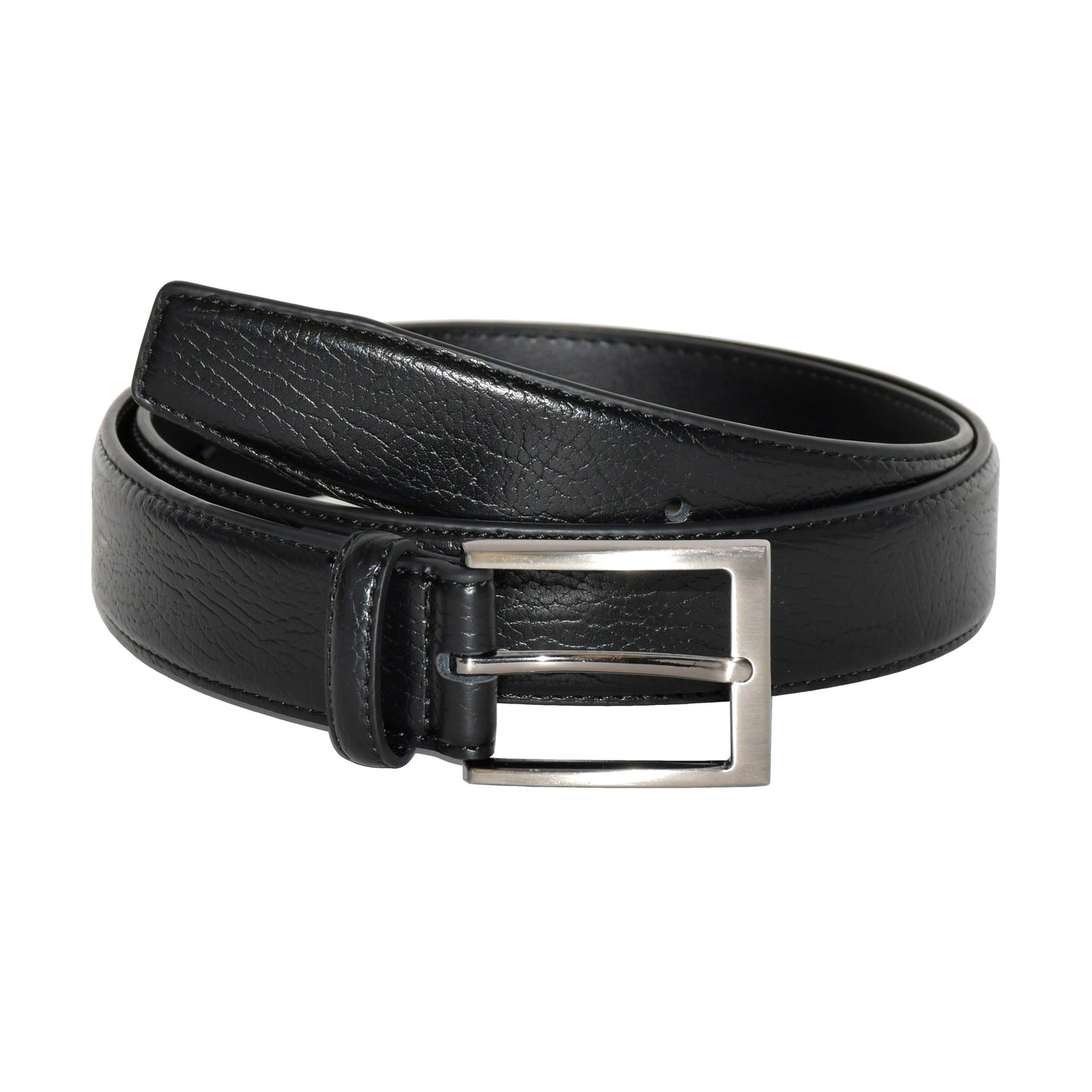 Leather Belt WIth Brushed Gun Metal Hardware