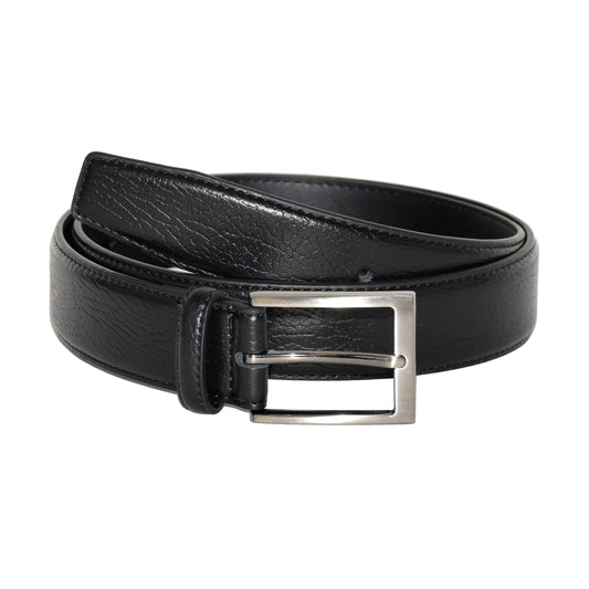 Leather Belt WIth Brushed Gun Metal Hardware