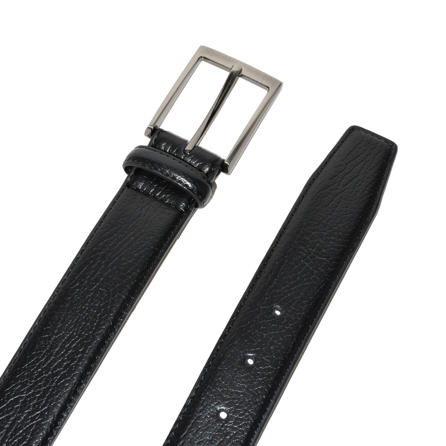 Leather Belt WIth Brushed Gun Metal Hardware