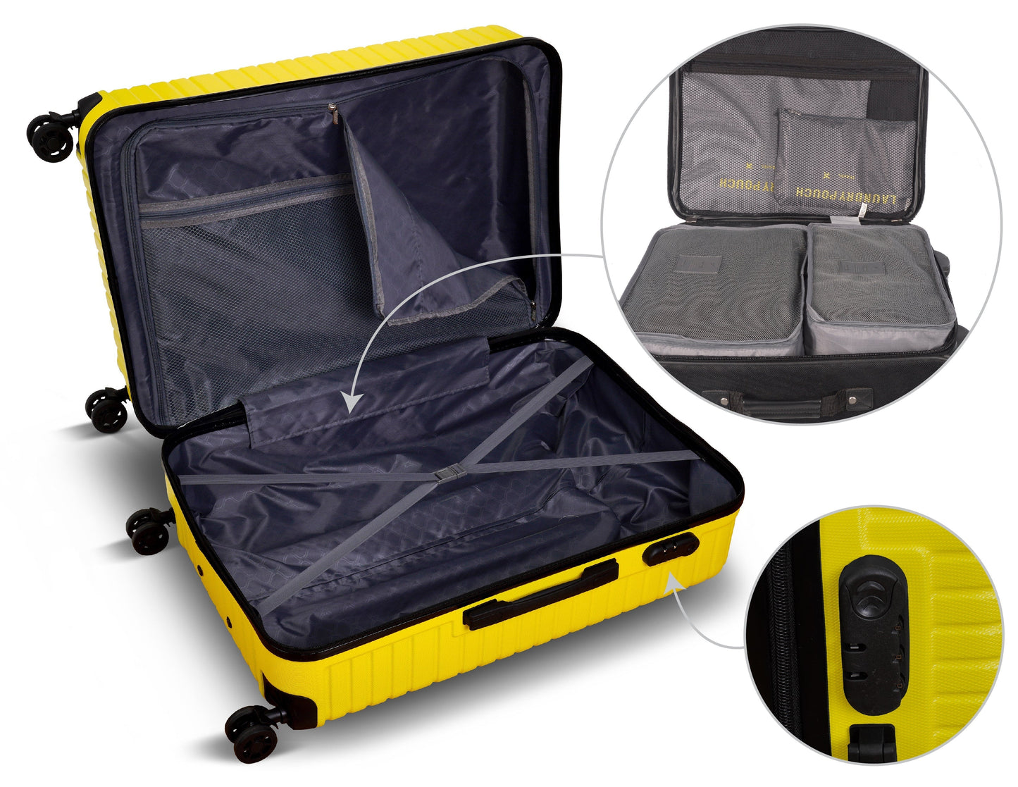 3 Piece Luggage Set Lattitude Collection w/ Luggage Organizer