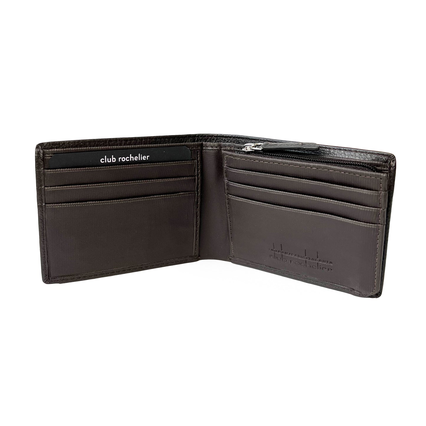 Men's Slim Wallet With Zippered Pocket