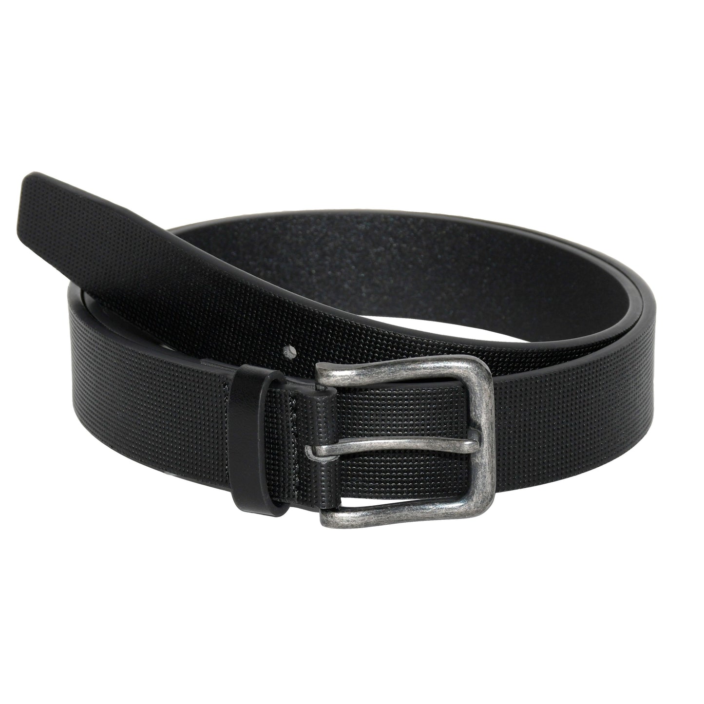 Men's Textured Finish Belt with Antique Nickel Buckle