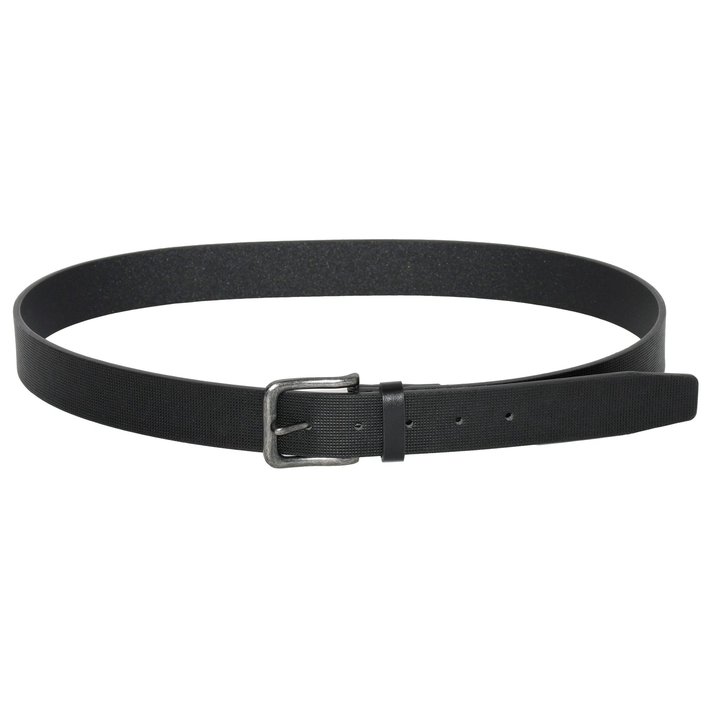 Men's Textured Finish Belt with Antique Nickel Buckle