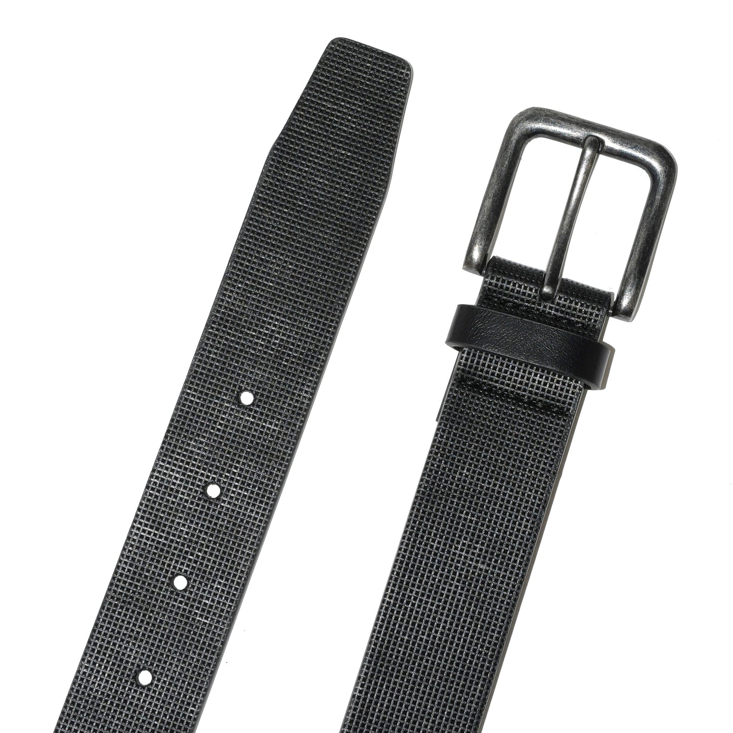 Men's Textured Finish Belt with Antique Nickel Buckle