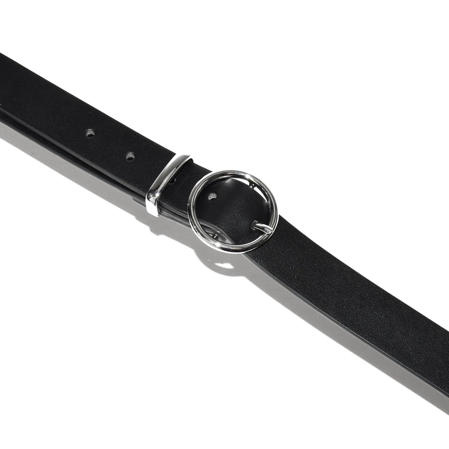 Ladies' Textured Finish Belt with Circular Silver Buckle