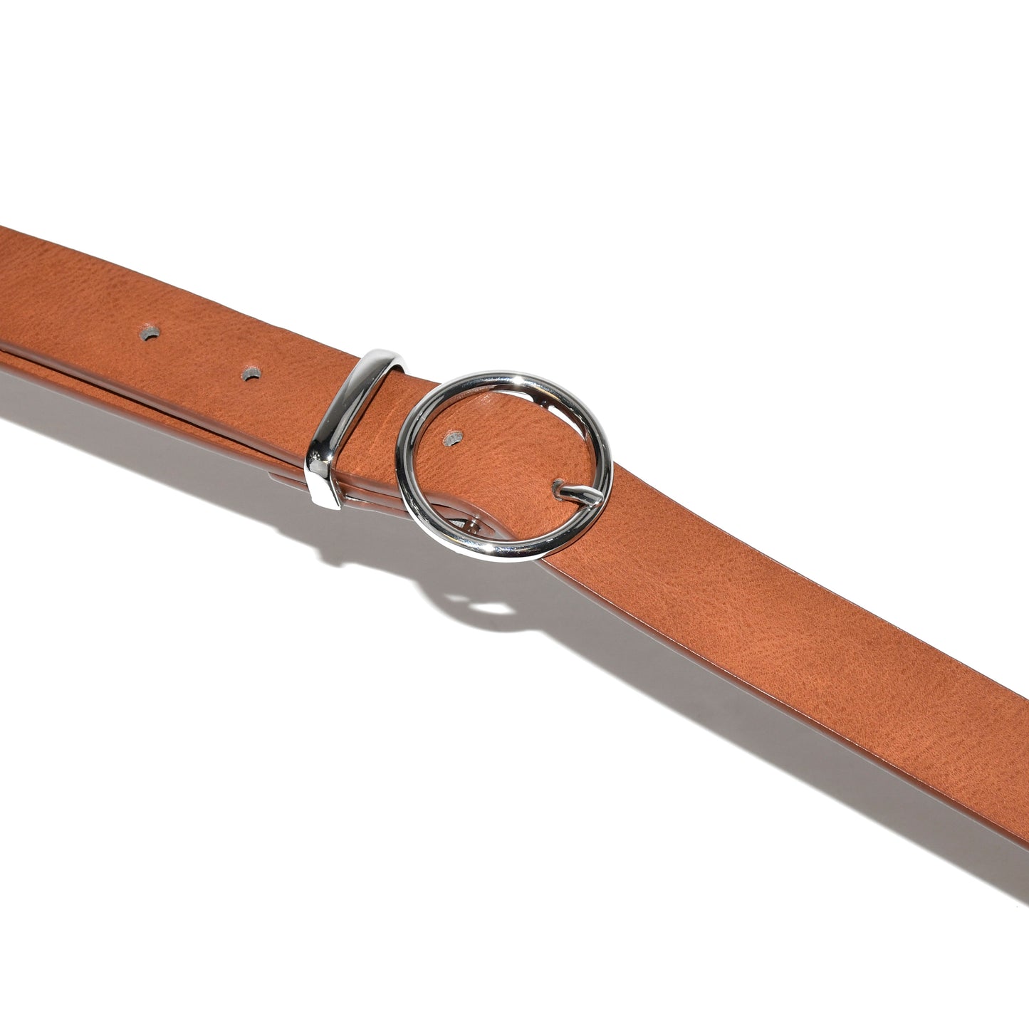 Ladies' Textured Finish Belt with Circular Silver Buckle