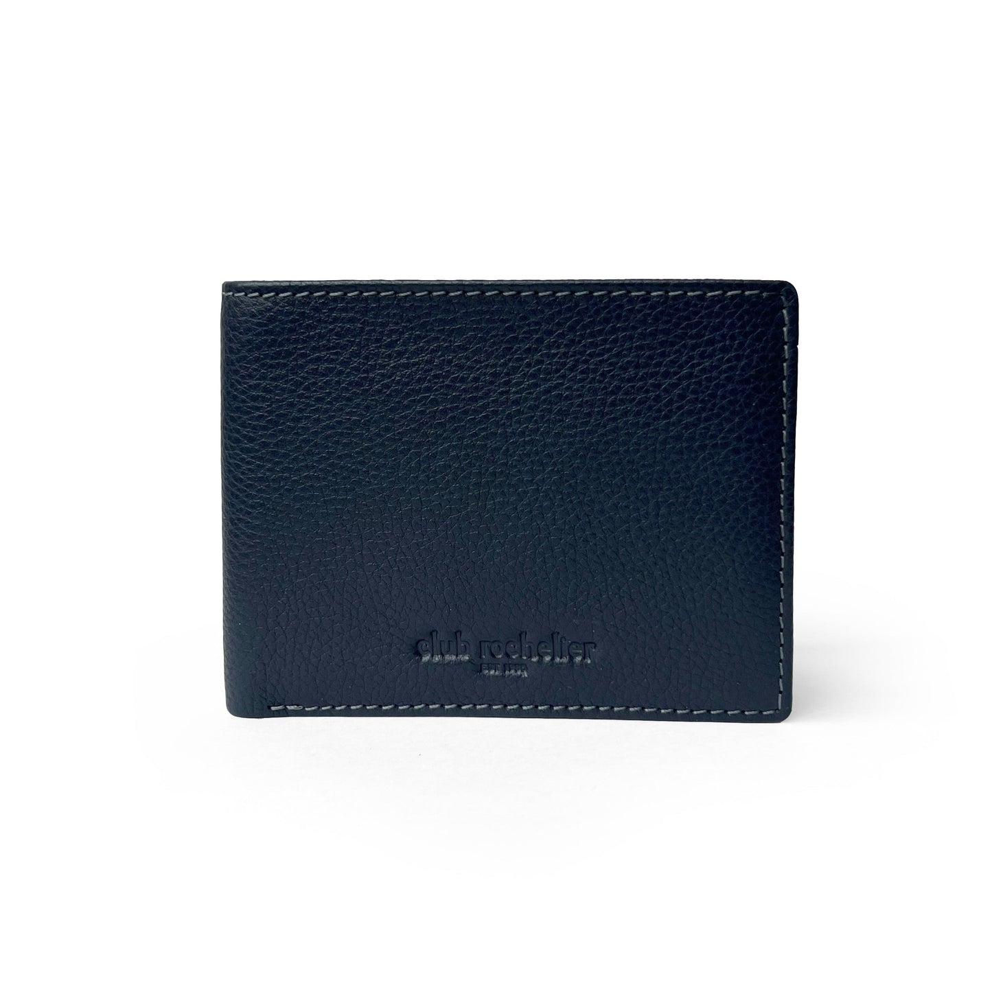 Men's Slim Full Leather Wallet with Zippered Pocket