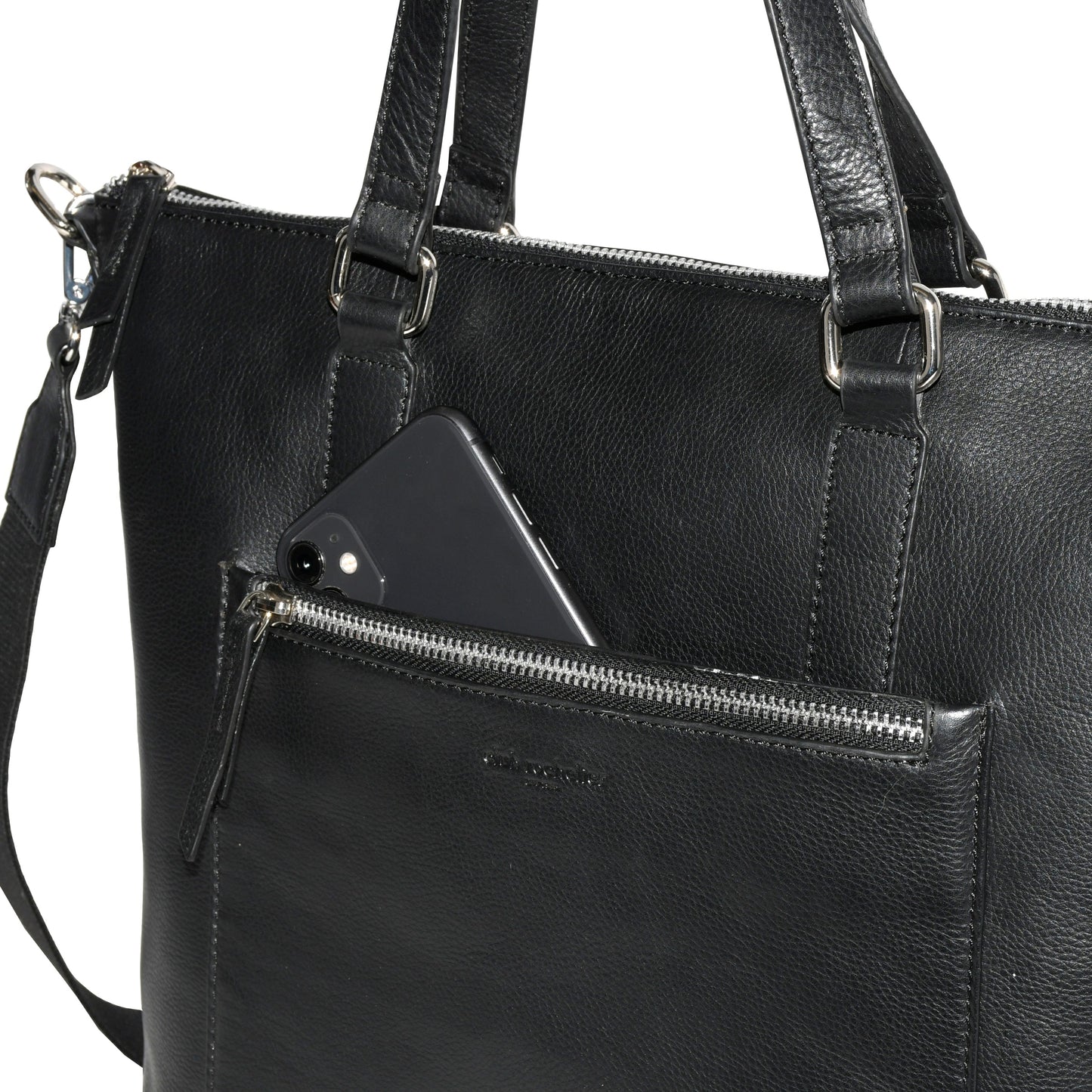 Large Leather Crossbody Business Tote Bag