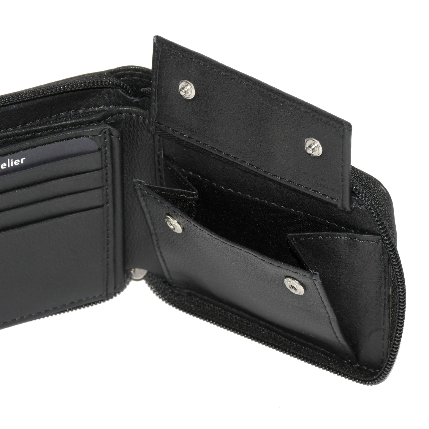 Men's Leather Zip Around Billfold Wallet