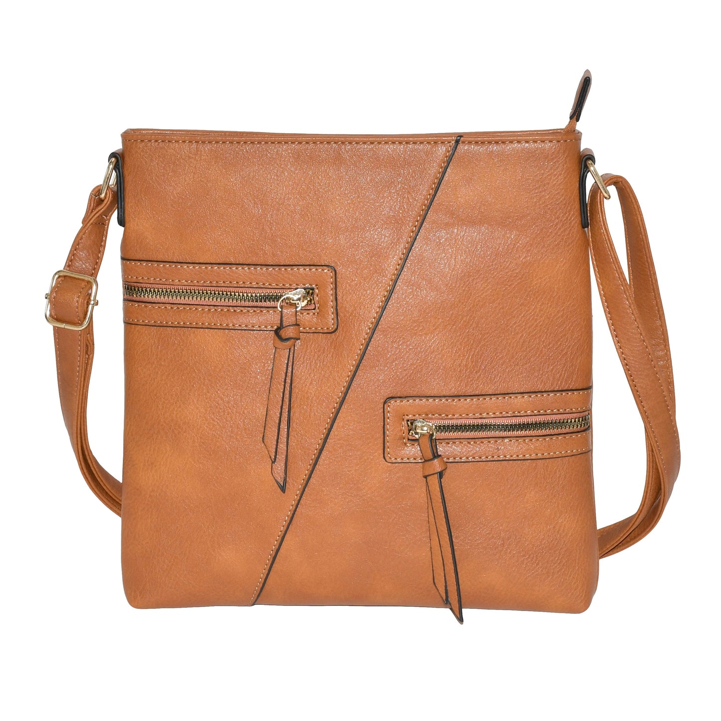 Ladies' Crossbody Bag with Zipper Pockets