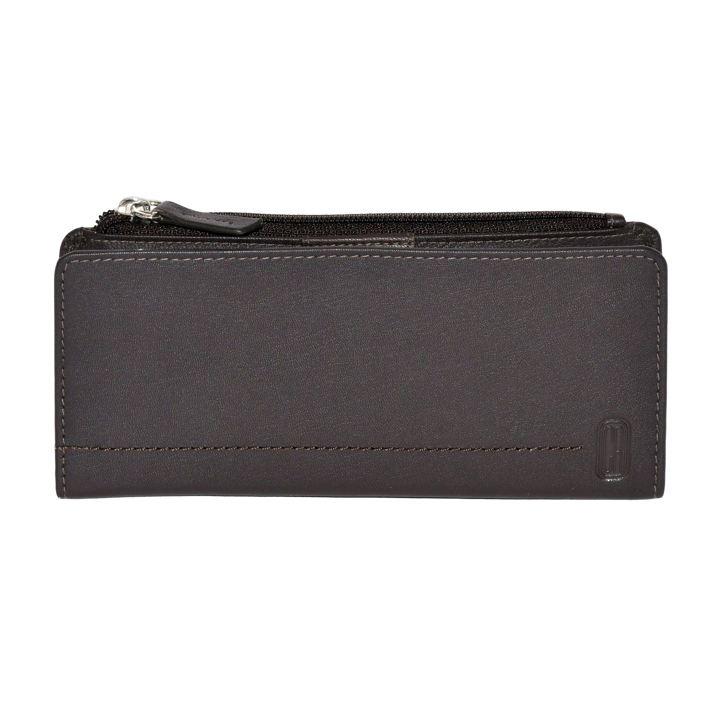 Ladies' Slim Clutch Wallet With Top Zipper