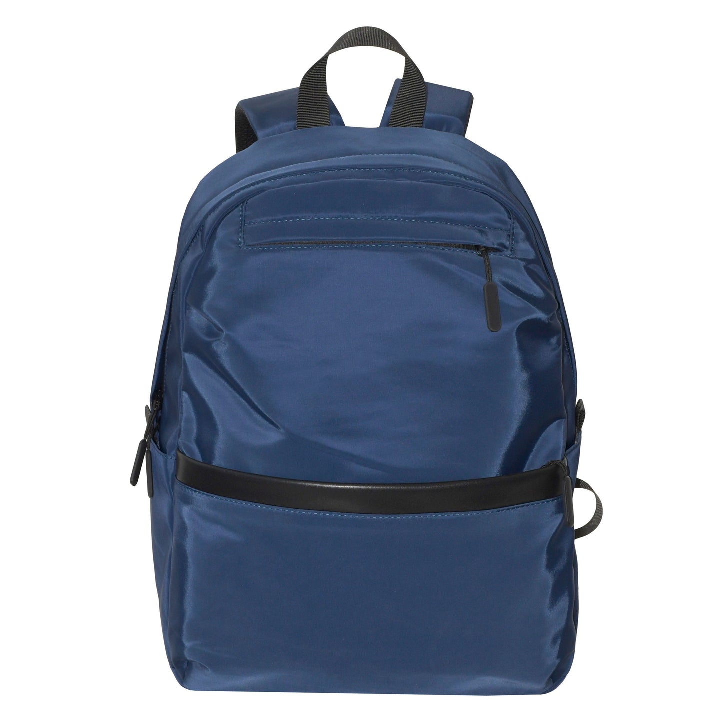 Mixed MateriaI Double Front Zip Pocket Backpack