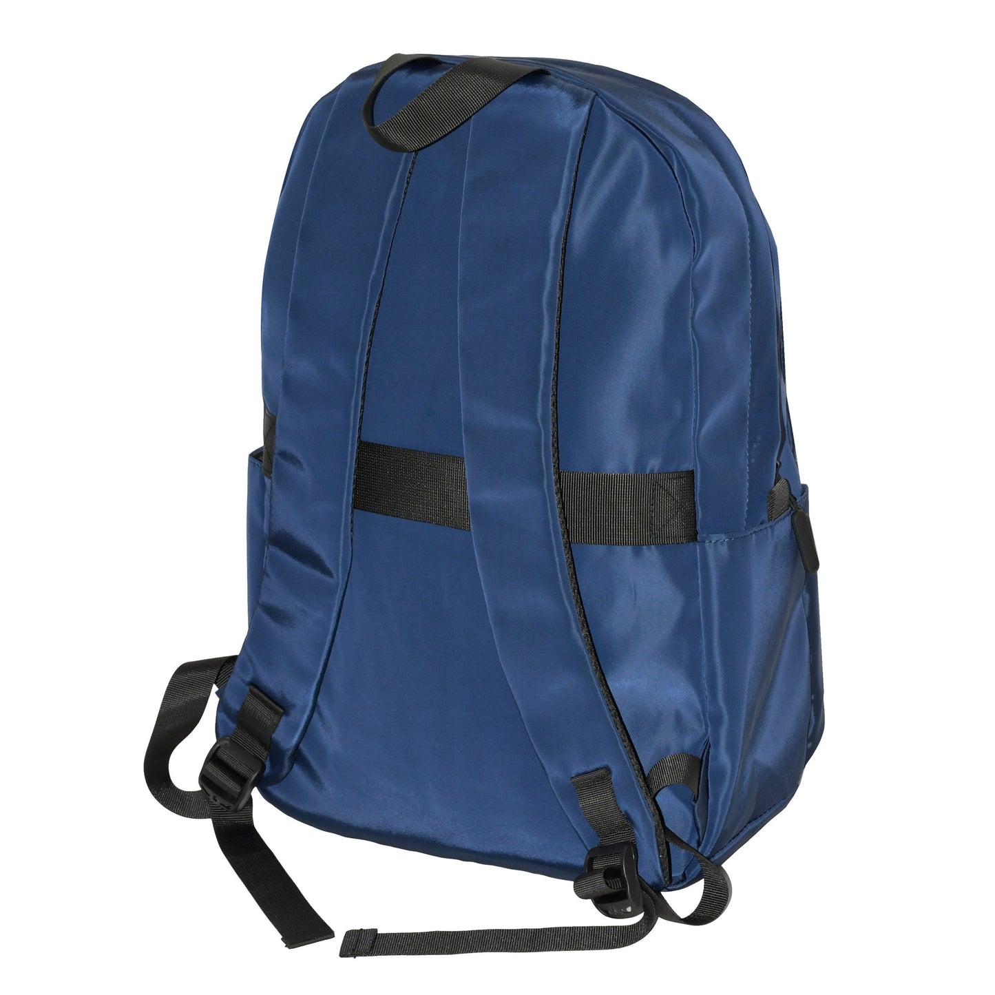 Mixed MateriaI Double Front Zip Pocket Backpack