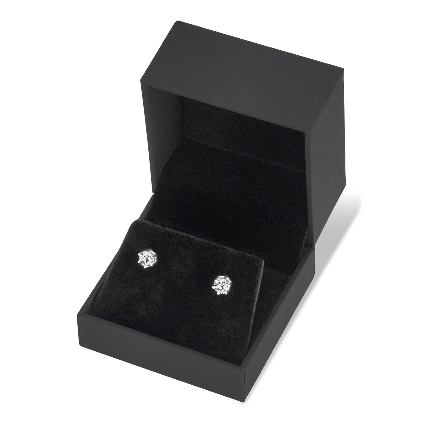 5A CUBIC ZIRCONIA 5 MM GEOMETRIC STUD EARRINGS