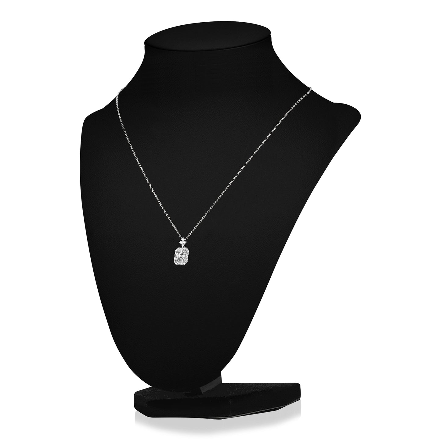 Cubic Zirconia Geometric Necklace and Drop Earrings Set