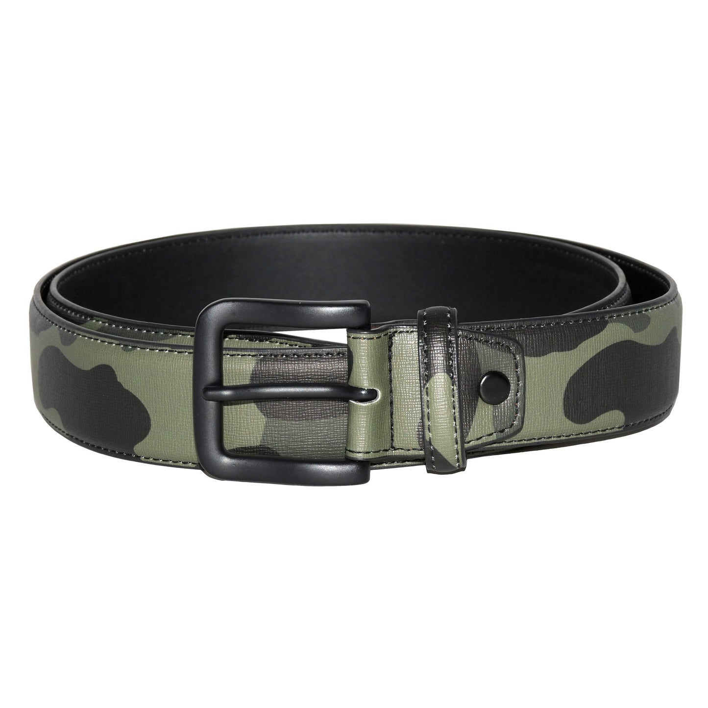 Camo Pattern PU Belt with Matte Black Hardware