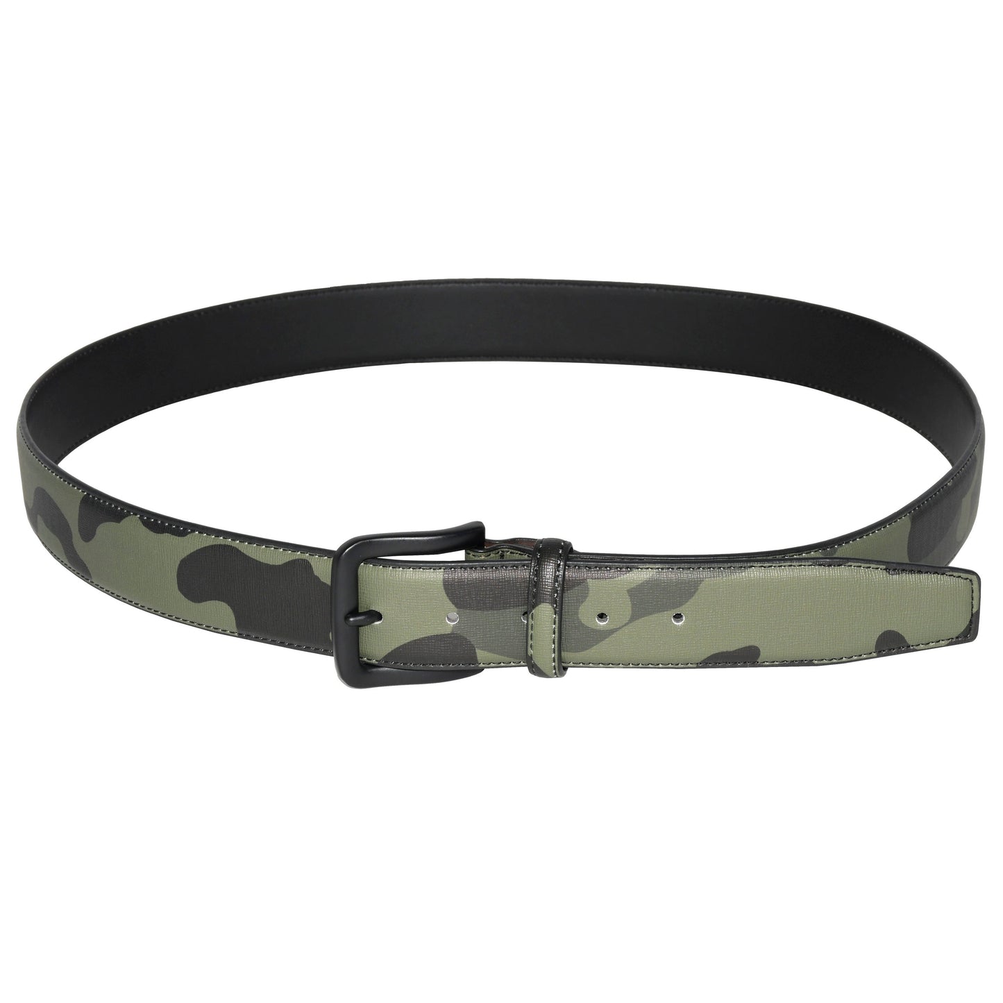 Camo Pattern PU Belt with Matte Black Hardware