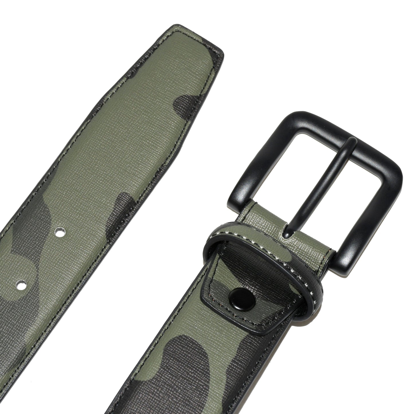 Camo Pattern PU Belt with Matte Black Hardware