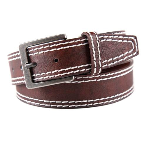 Ceinture NICCI avec surpiqûres contrastées écru