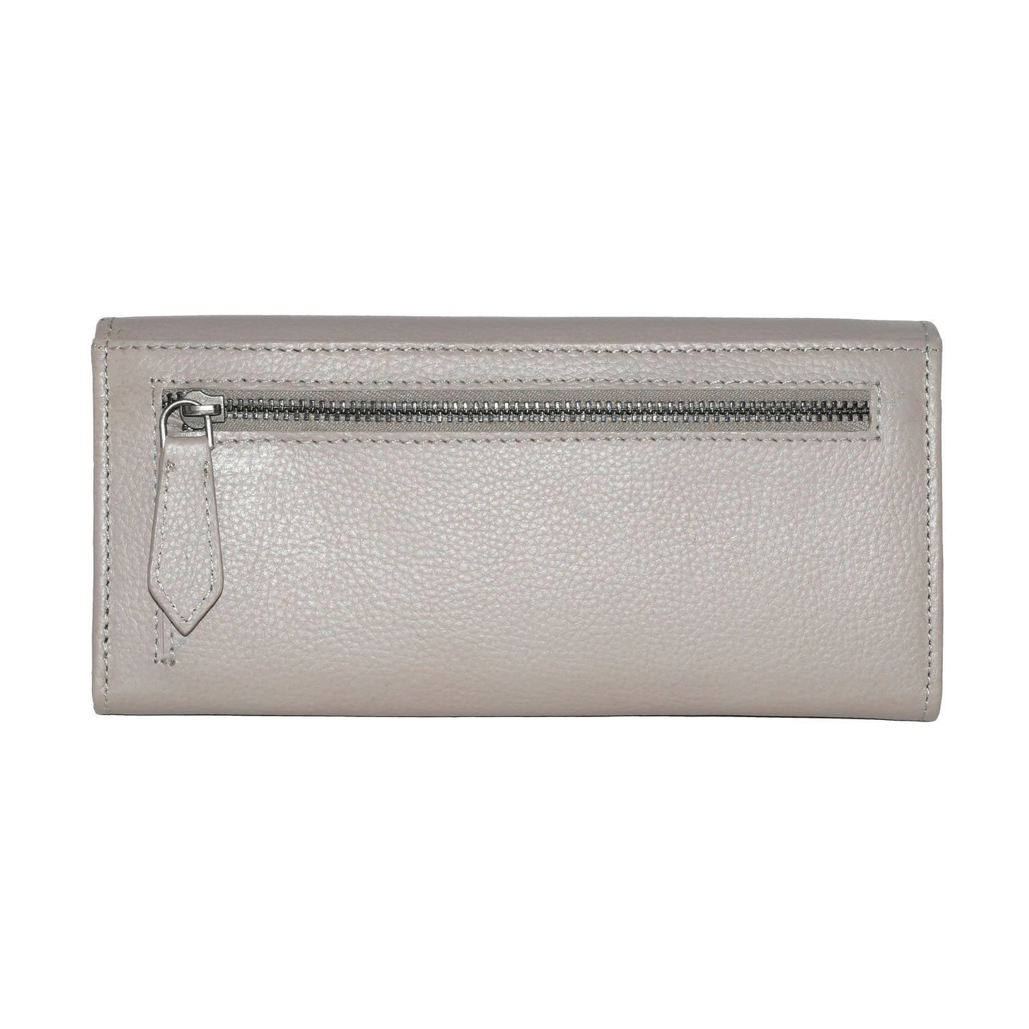 Ladies Full Leather Clutch Wallet with Gusset Pocket