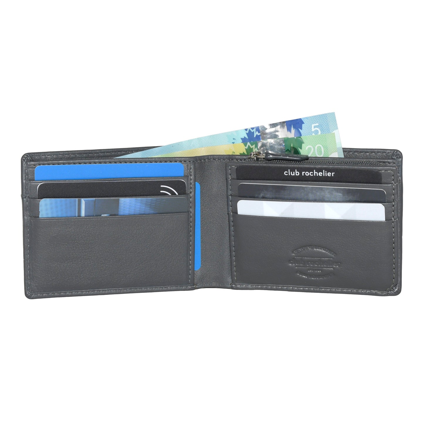 Men's Wallet with Zippered Pocket