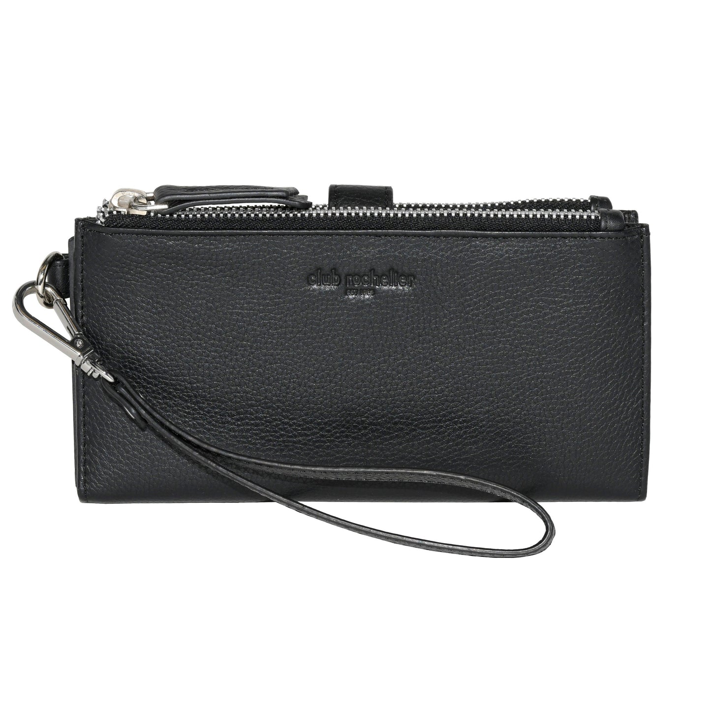 Ladies Leather Double Zip Clutch Wallet