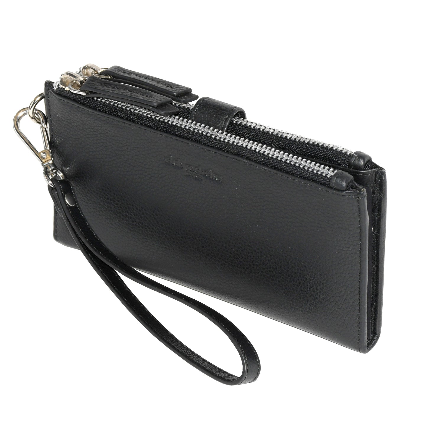 Ladies Leather Double Zip Clutch Wallet