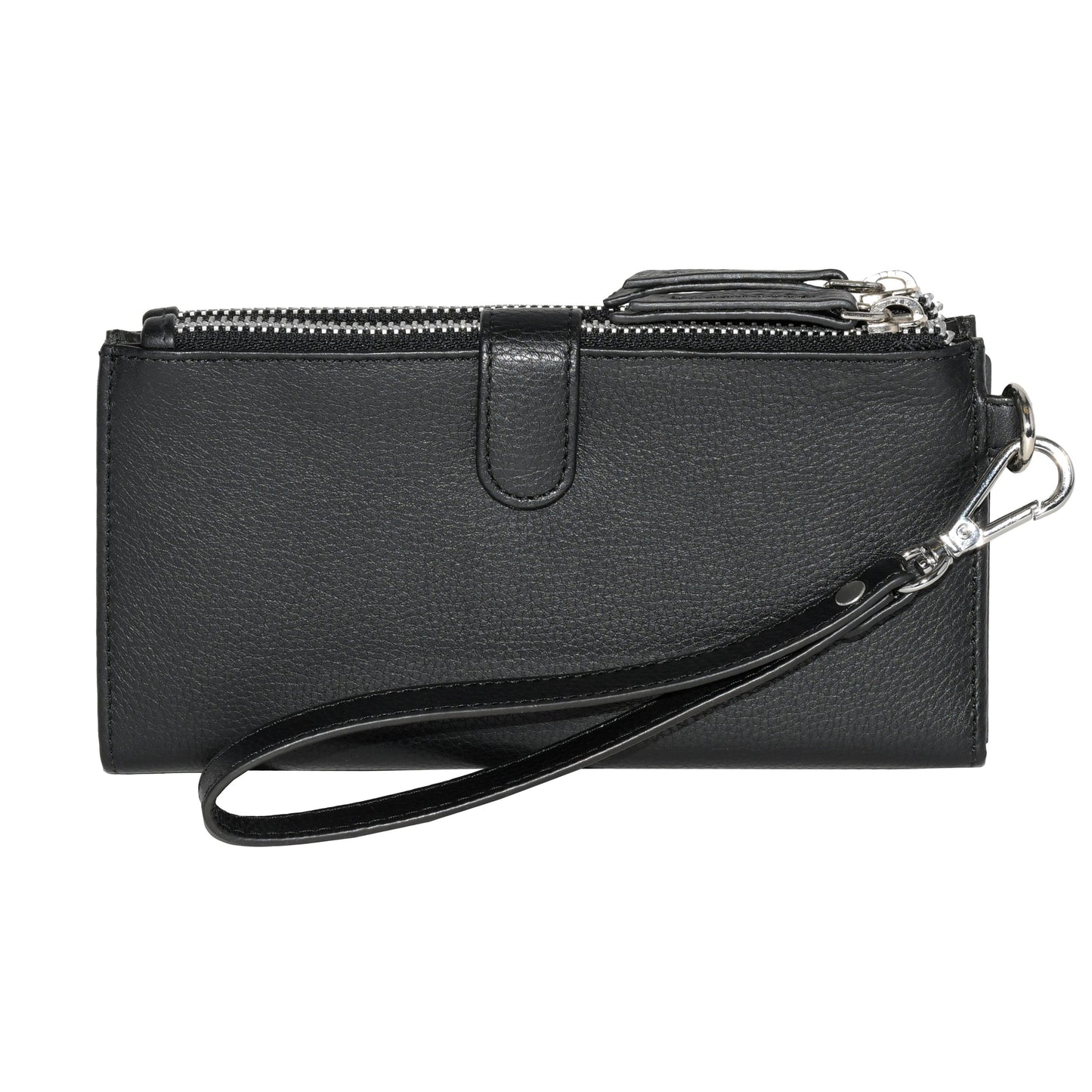 Ladies Leather Double Zip Clutch Wallet