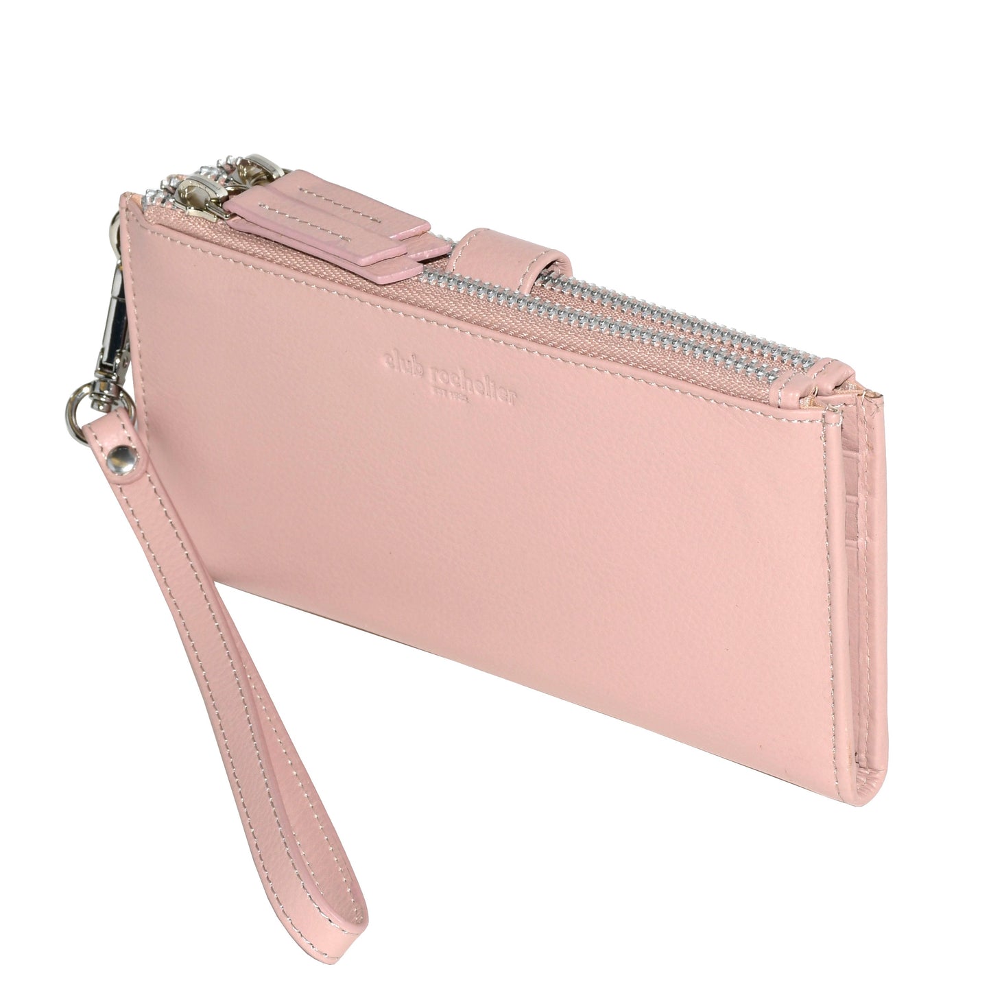 Ladies Leather Double Zip Clutch Wallet