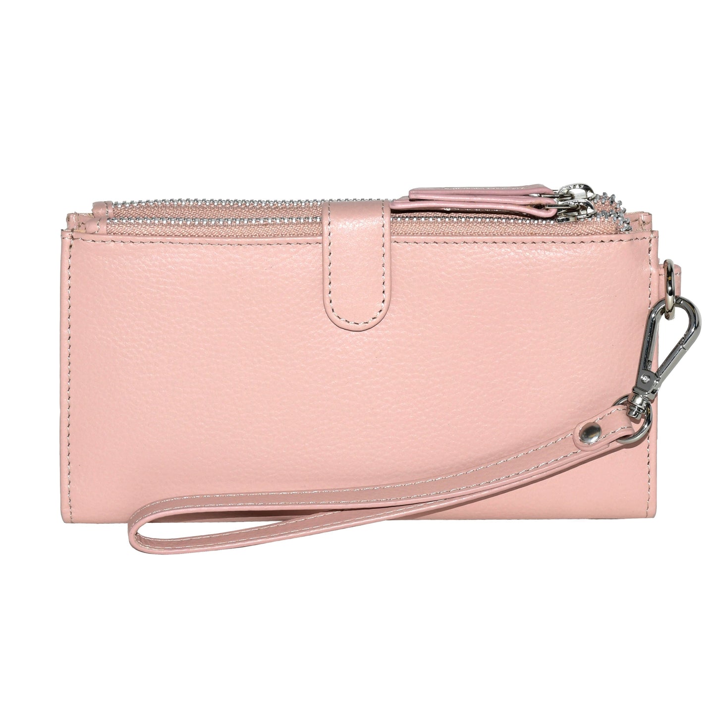 Ladies Leather Double Zip Clutch Wallet