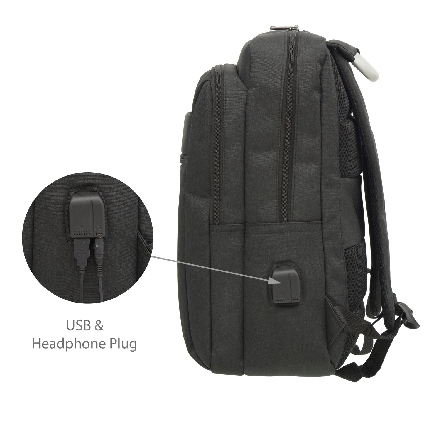Rectangular Multi Pocket Backpack with USB