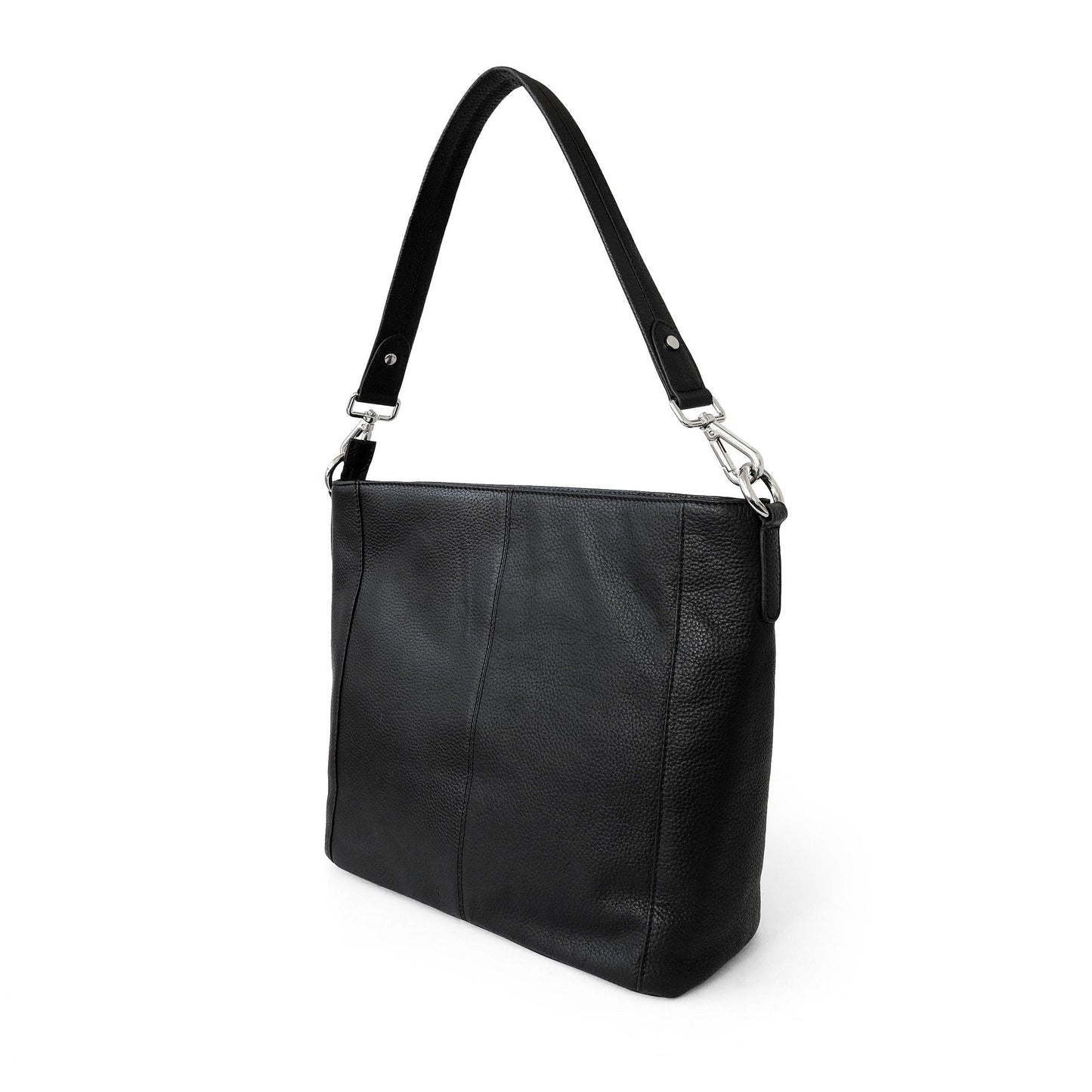 Grand sac à bandoulière Hobo en cuir avec poches zippées multiples pour femme