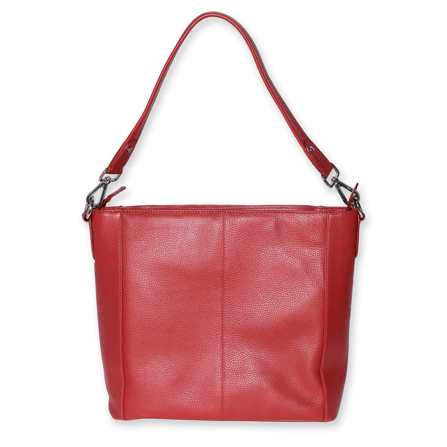 Ladies Large Leather Multi Zip Pocket Hobo Shoulder Bag