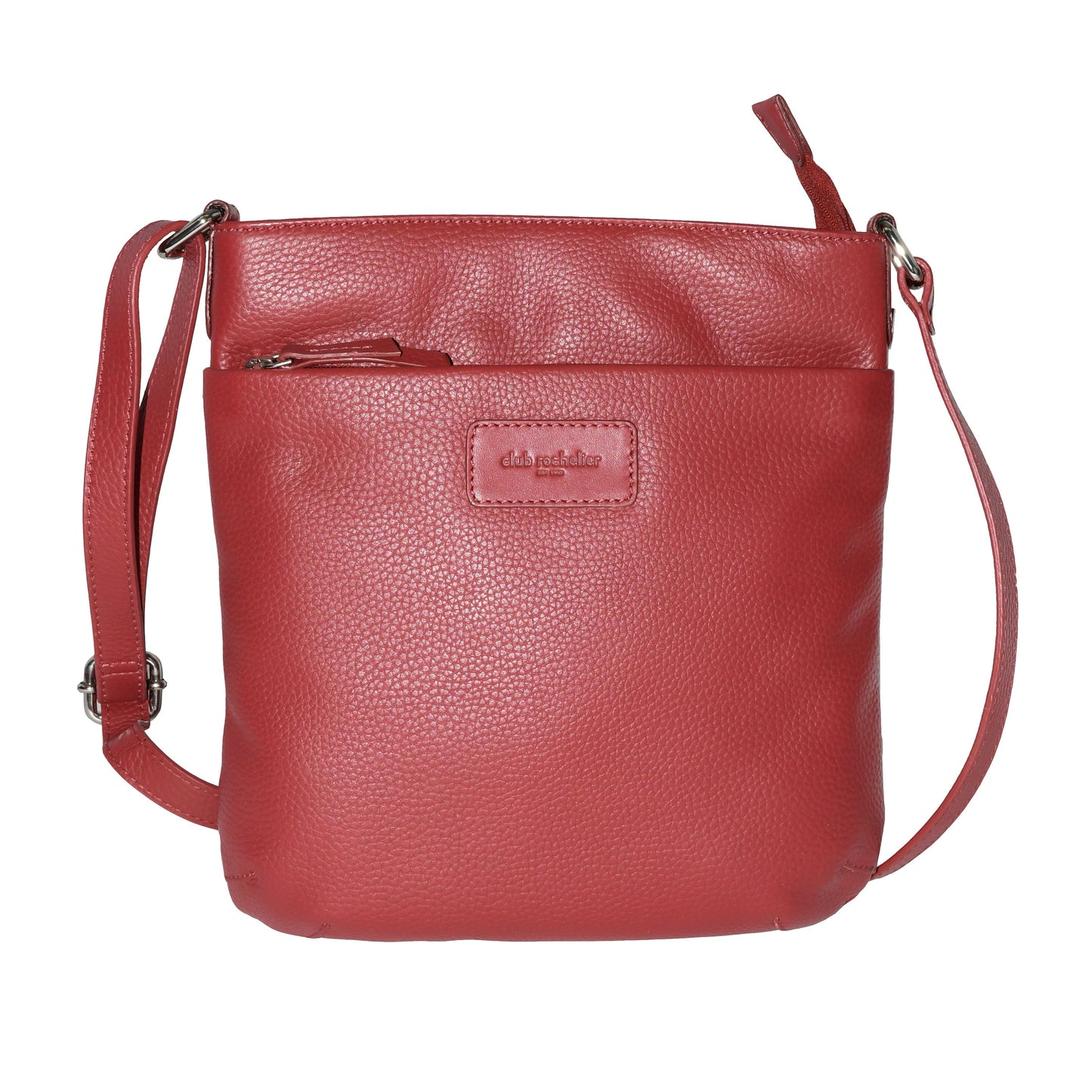 Ladies Leather Top Zipper Crossbody Bag