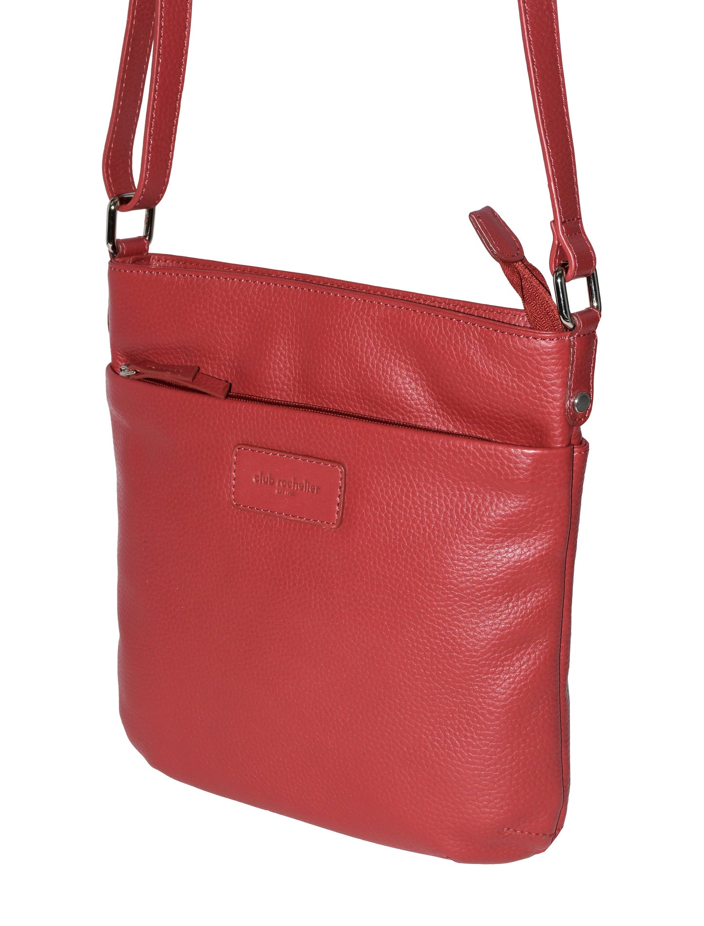 Ladies Leather Top Zipper Crossbody Bag