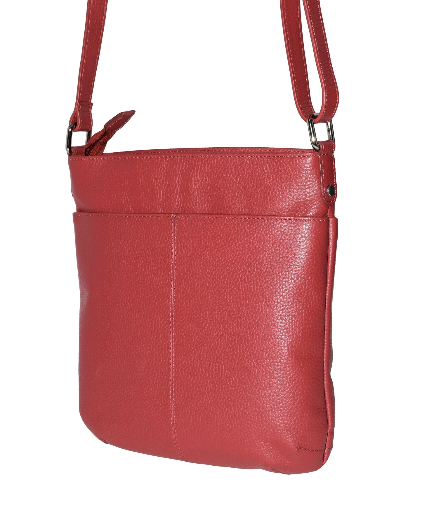 Ladies Leather Top Zipper Crossbody Bag