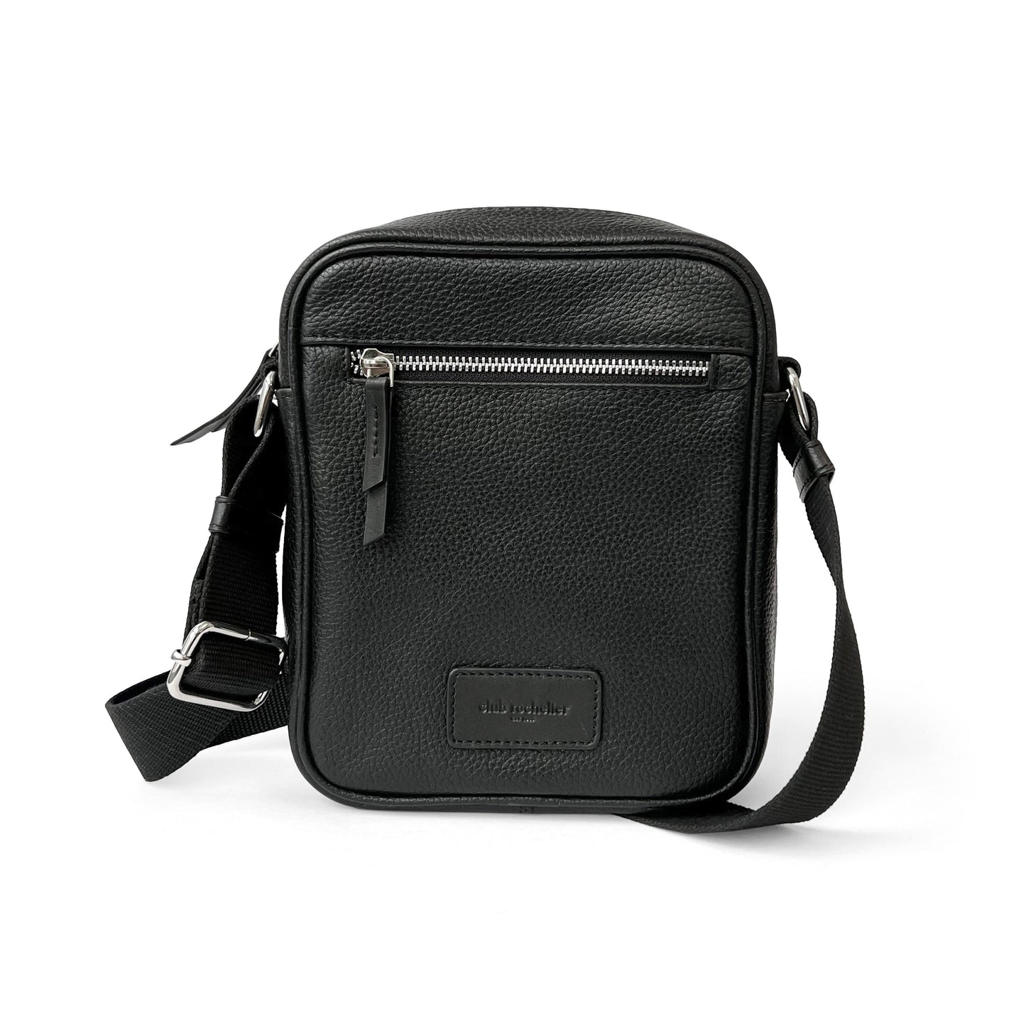 Unisex Leather Top Zipper Crossbody Bag