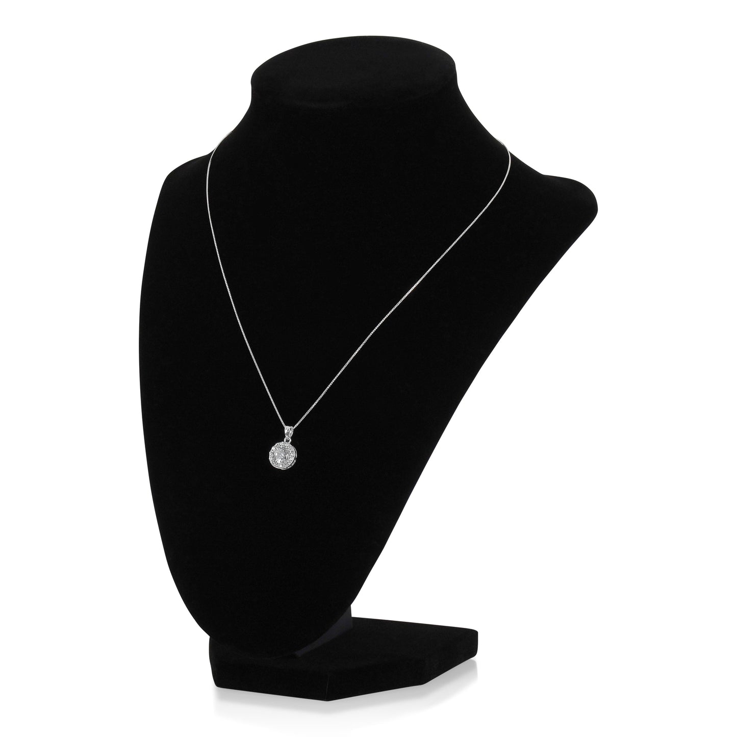 5A Cubic Zirconia Round Pendant Necklace and Earrings Set