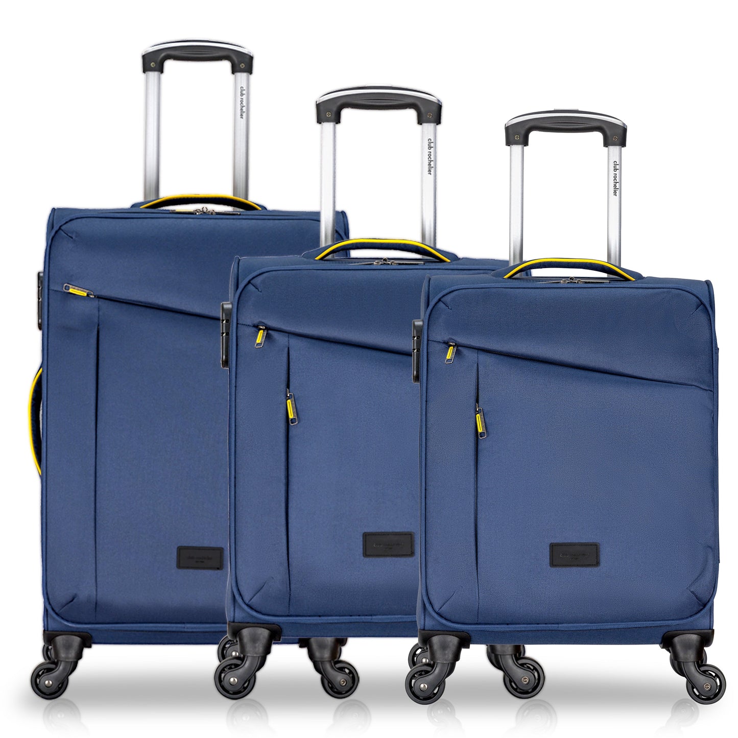3 Piece Set Soft Side Luggage with Contrast Handles