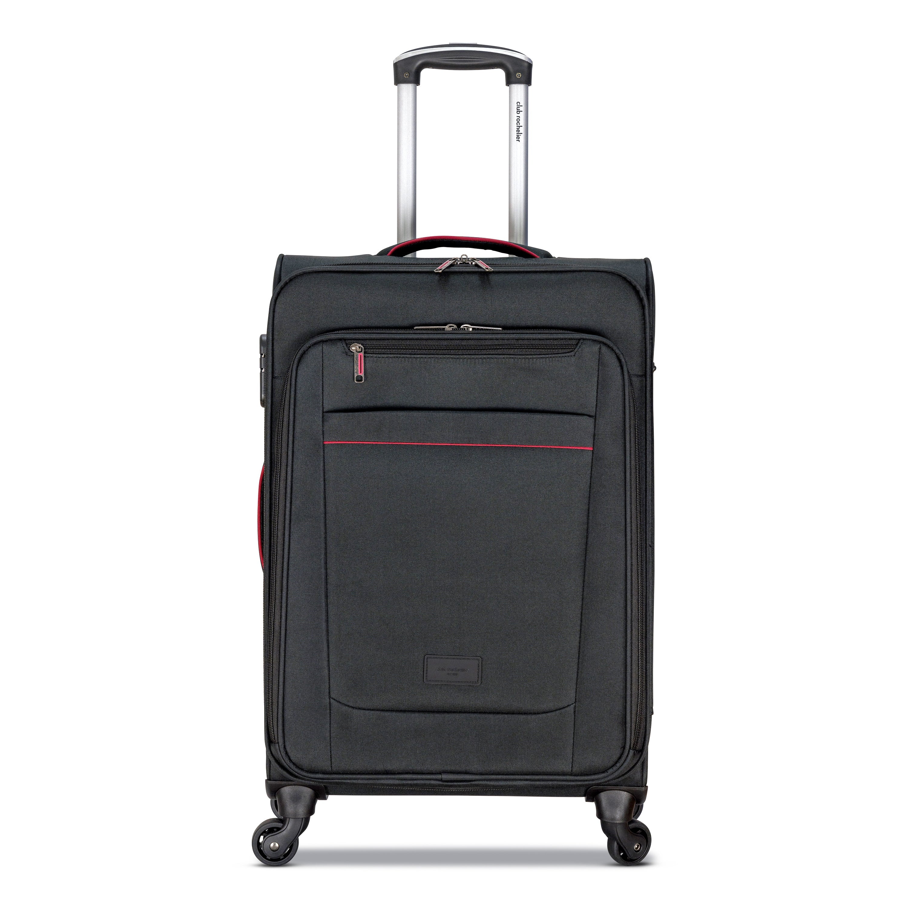 3 Piece Set Soft Side Luggage with Contrast Piped Trim Club Rochelier